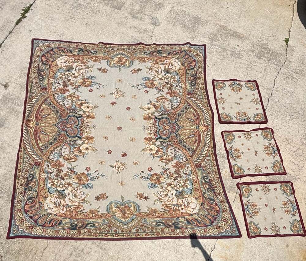 Soft Surroundings 100% Cotton Floral Tapestry Bedspread Oversized King